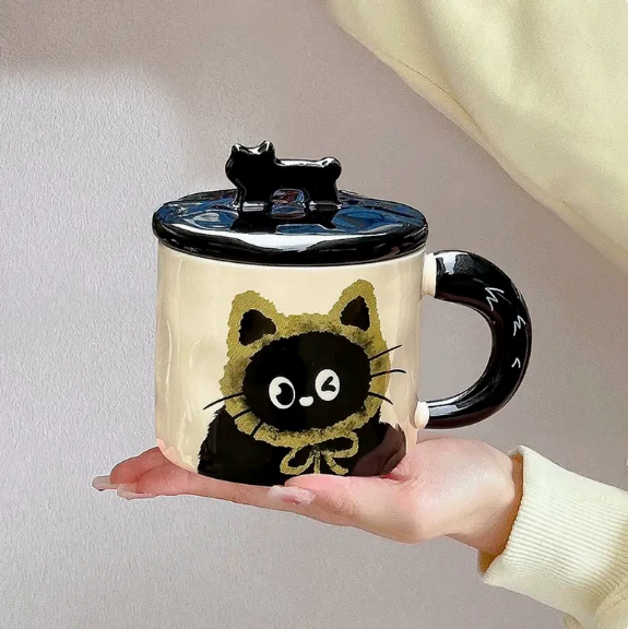 Sunny Yellow Cat Mug · 12 oz