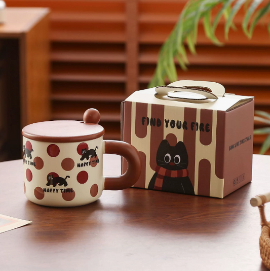 Cat Gift Mug with Lid