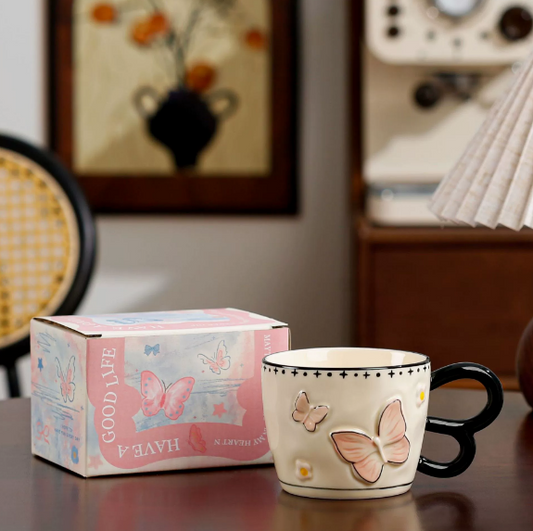 Butterfly Bow Mug · Blush Pink Gift Box