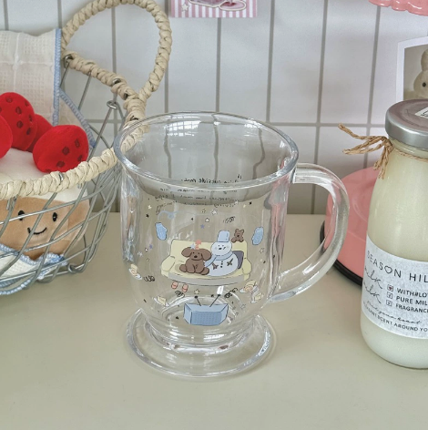 Snowman Night Owl Glass Cup detail - MoriMori Home