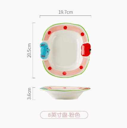 Creative Apple Elephant Ceramic Plate · 8"