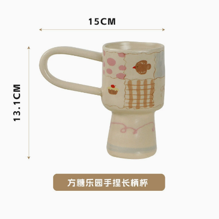 Hand-Painted Bear Ceramic Goblet Mug · 11oz