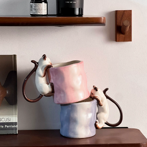 3D Siamese Cat Ceramic Cup · 11.8oz