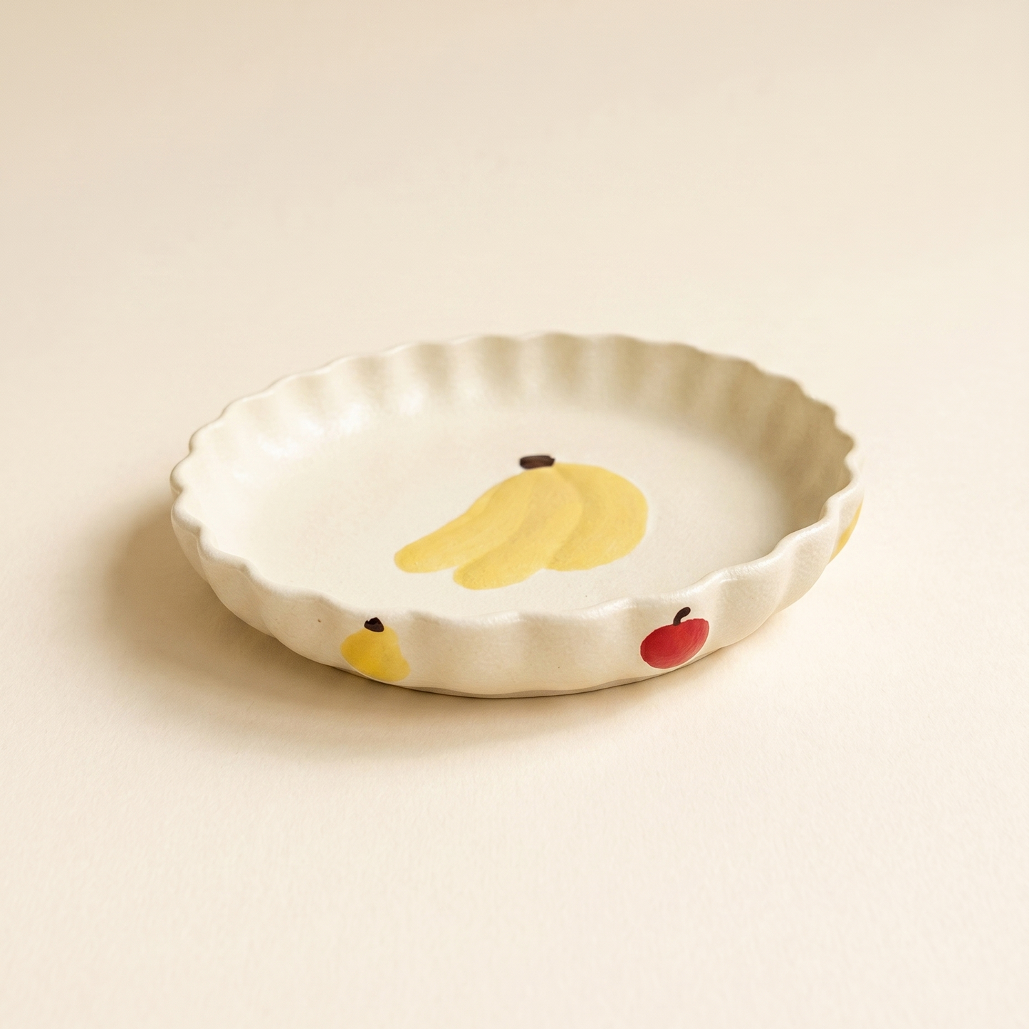 Banana Lace Ceramic Plate · 8"