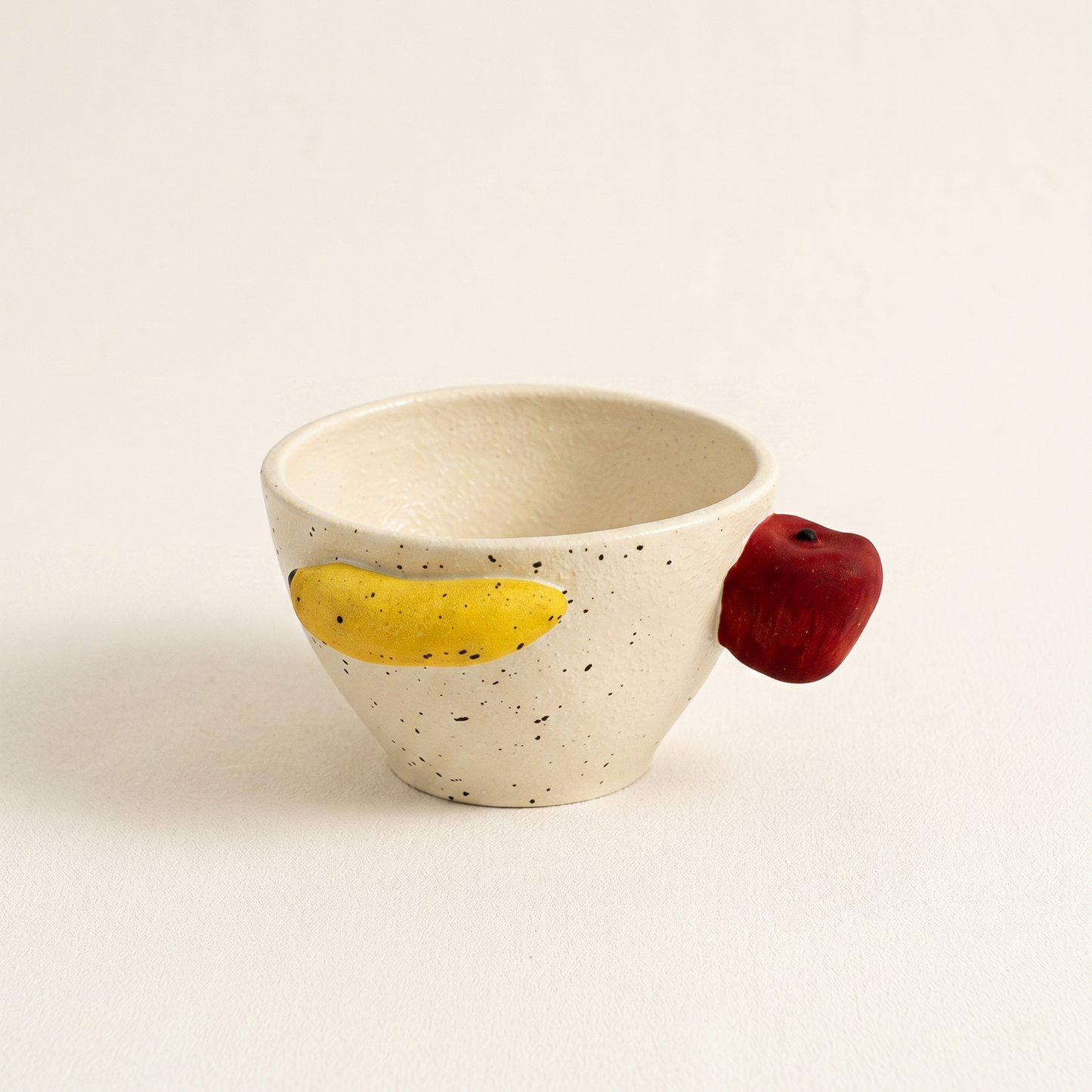 Apple & Banana Handle Ceramic Bowl · 4.6"