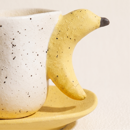 Banana Handle Cup and Saucer detail - MoriMori Home