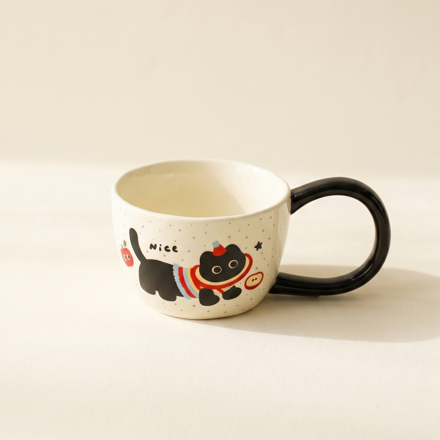 Black Wool Kitten Ceramic Mug · 10 oz