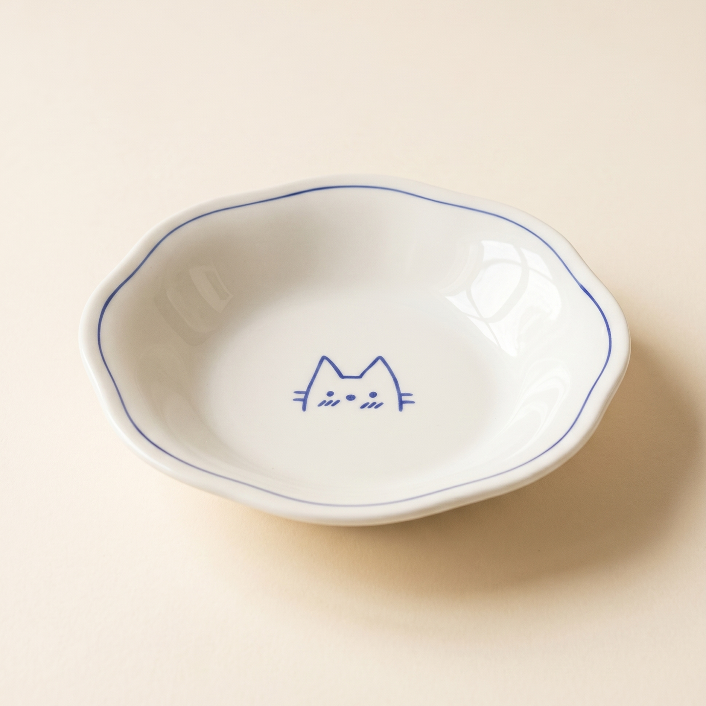 Blue Line Kitten Plate · 7.8" Octagon