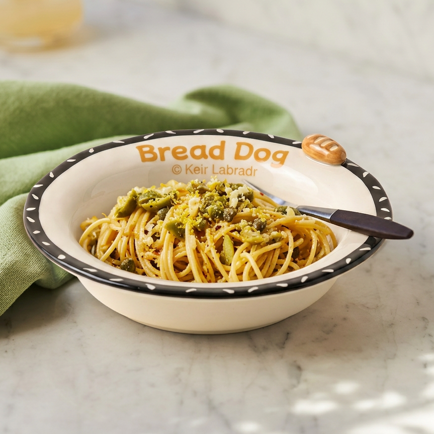 Bread Puppy Ceramic Plate styled - MoriMori Home
