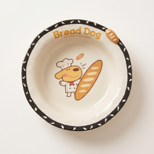 Bread Puppy Ceramic Rice Bowl 5 inch hand-painted illustration - MoriMori Home