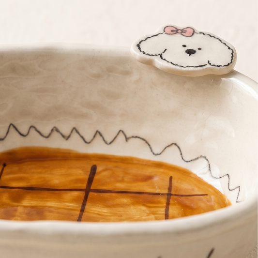 Caramel Puppy Bathtub Bowl detail - MoriMori Home