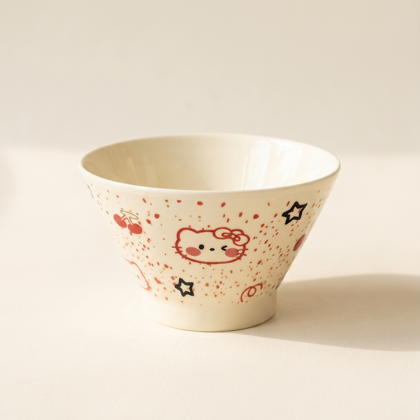 Cherry Kitten Hat Ceramic Bowl · 5"