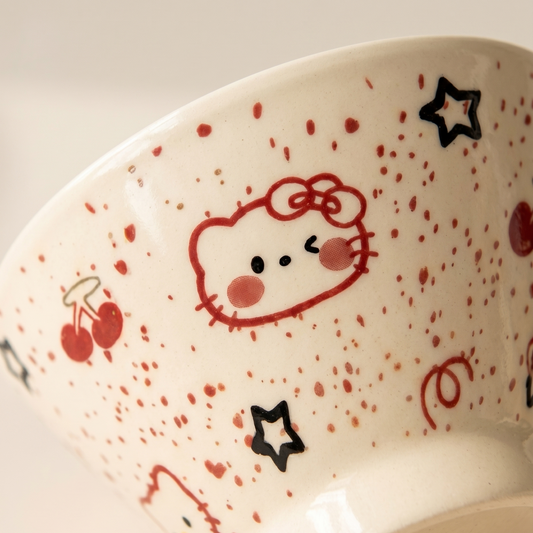 Cherry Kitten Hat Bowl detail - MoriMori Home