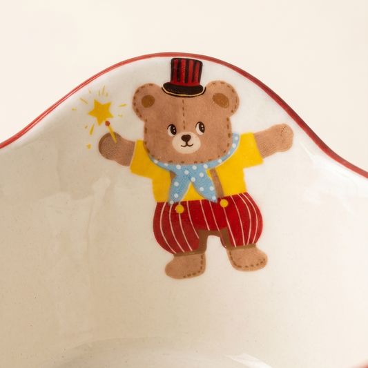 Circus Illustrated Ceramic Dessert Bowl detail - MoriMori Home