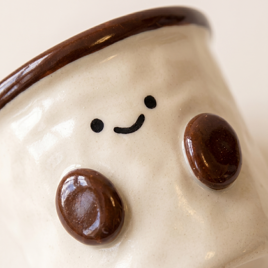 Cocoa Bean Hand-Pinched Ceramic Mug lifestyle - MoriMori Home