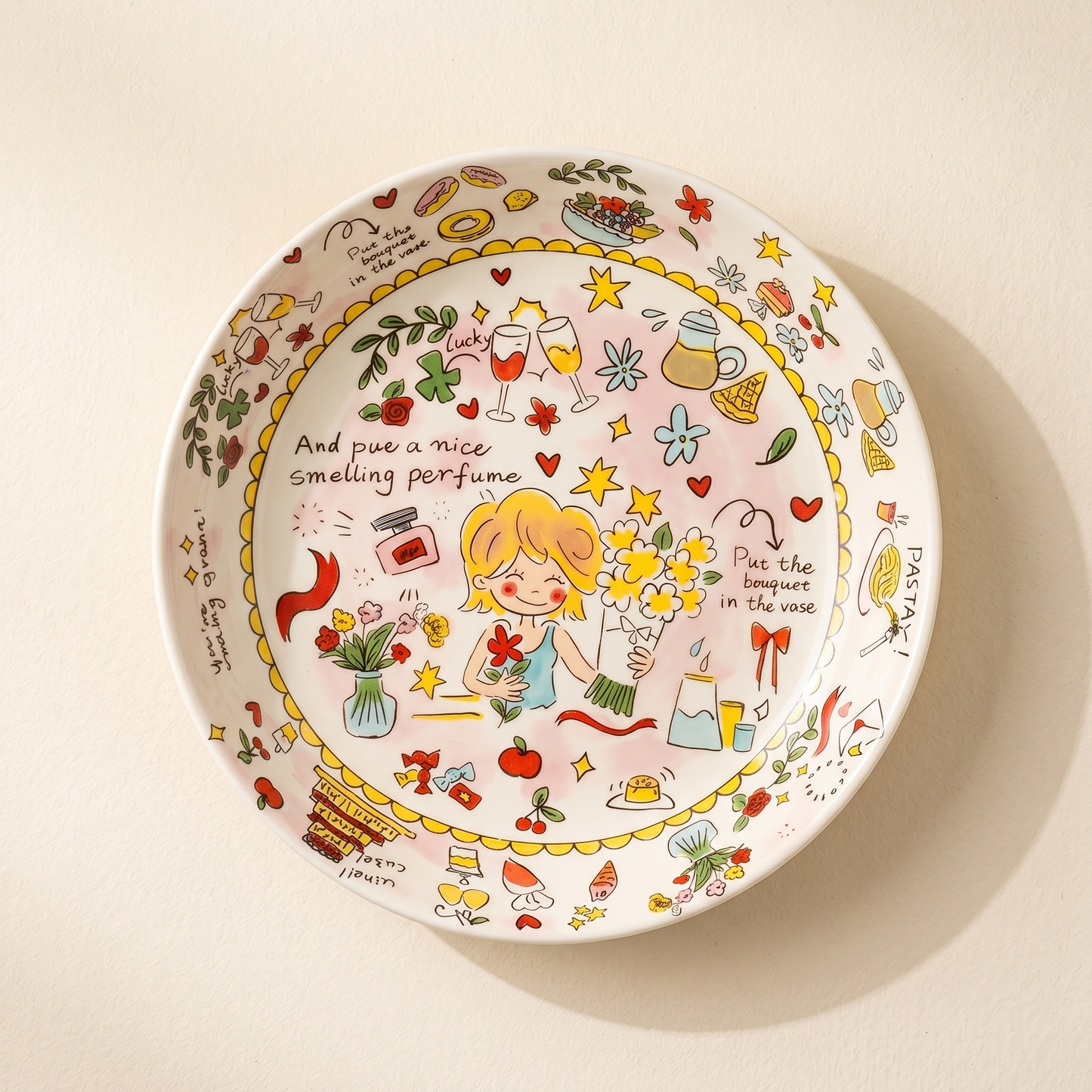 Cream Dutch Wife Ceramic Soup Plate · 8"