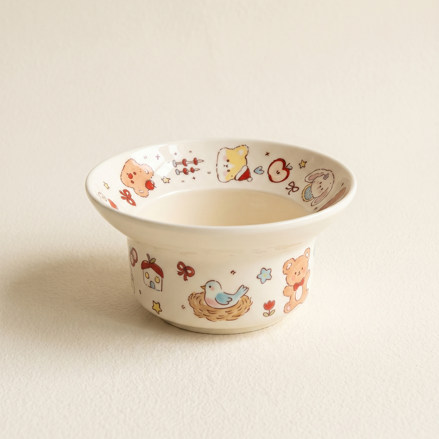 Forest Animal Straw Hat Ceramic Bowl