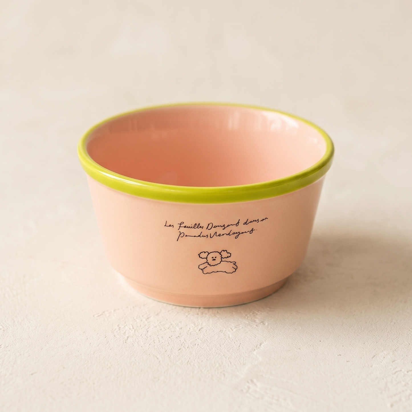 Dopamine Puppy Ceramic Bowl · Pink