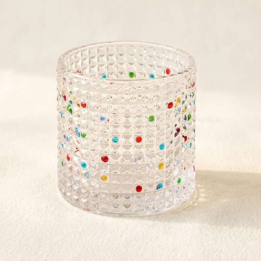 Square Hand-Painted Whiskey Glass detail - MoriMori Home