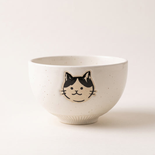 Hand-Painted Cat Ceramic Rice Bowl · 4.5"