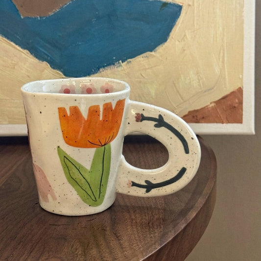 Floral Design Hand-Painted Ceramic Tableware