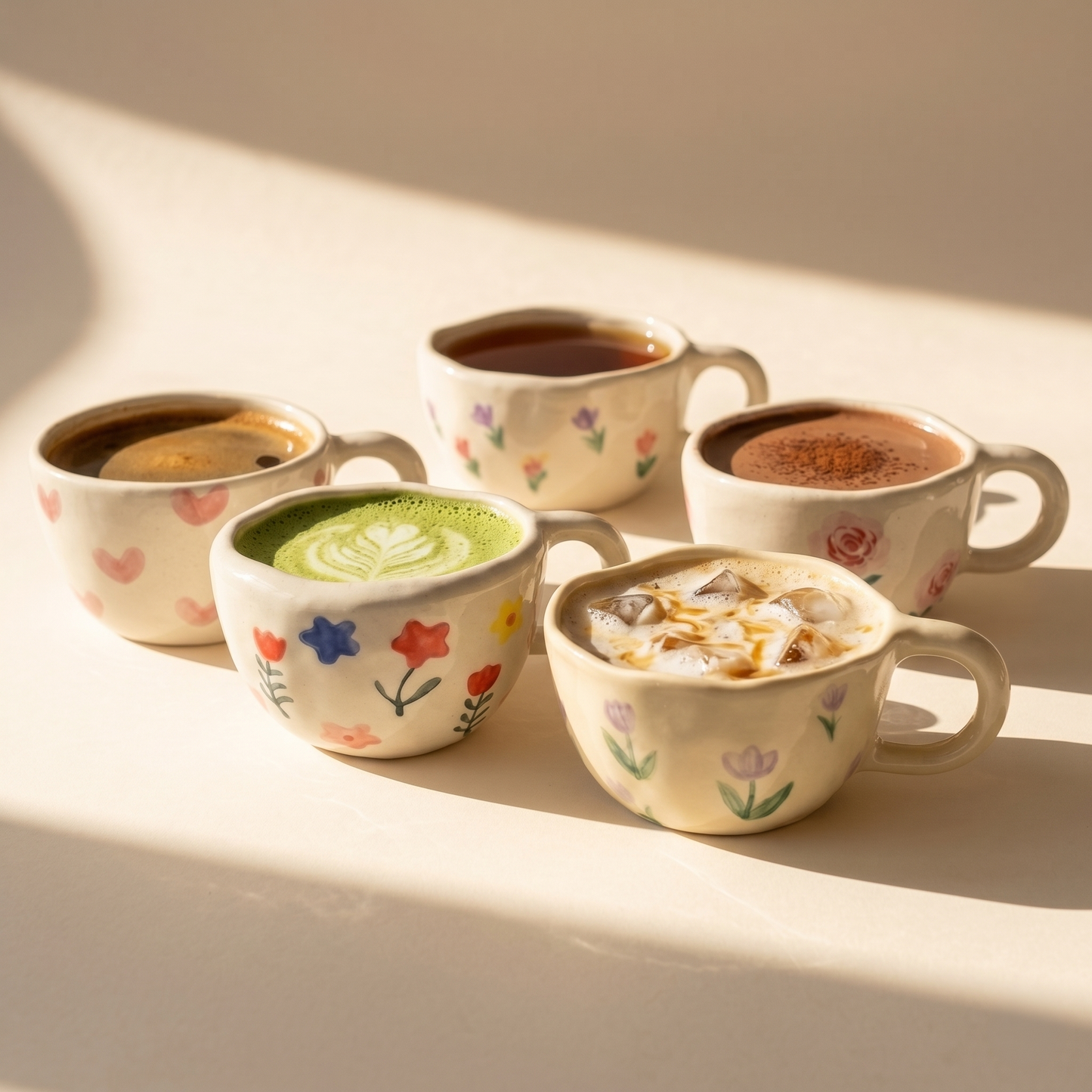 Floral Milk Ceramic Mug · 10 oz