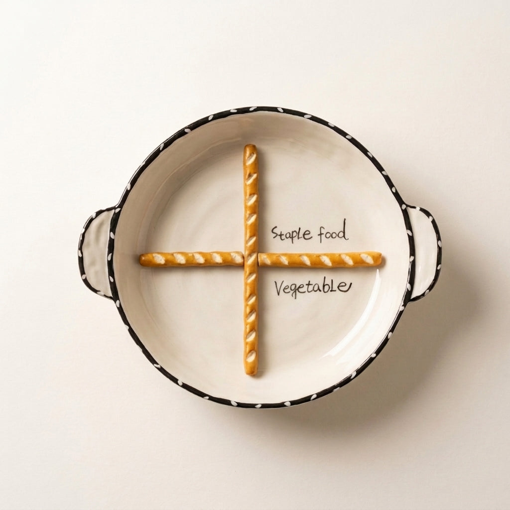 Pretzel Pals Divided Ceramic Platter · 8.8"