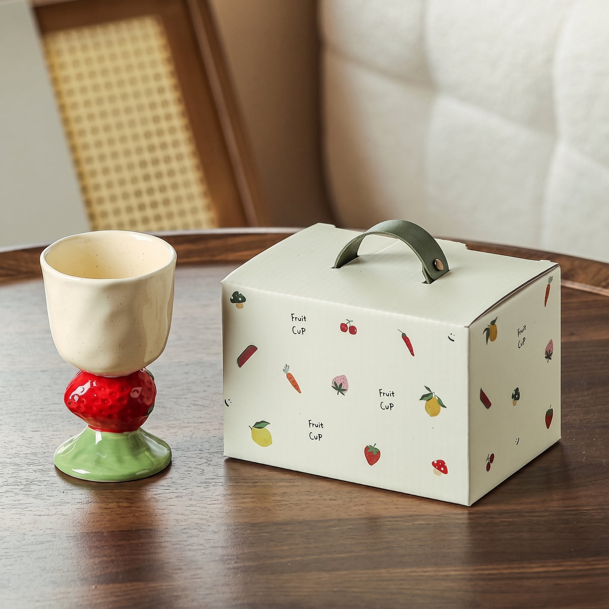 Fruit Goblet Hand-painted Underglaze Cute Cup · 5oz