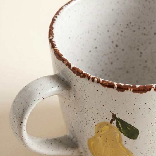 Hand-Painted Pear Ceramic Mug detail - MoriMori Home