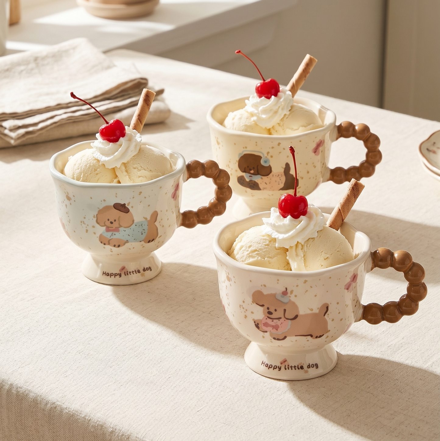 Happy Puppy Ceramic Mug · 12 oz