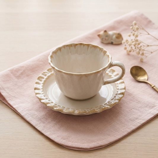 Seashell Latte Cup & Saucer Set · 8.5 oz