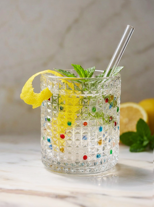 Square Hand-Painted Whiskey Glass