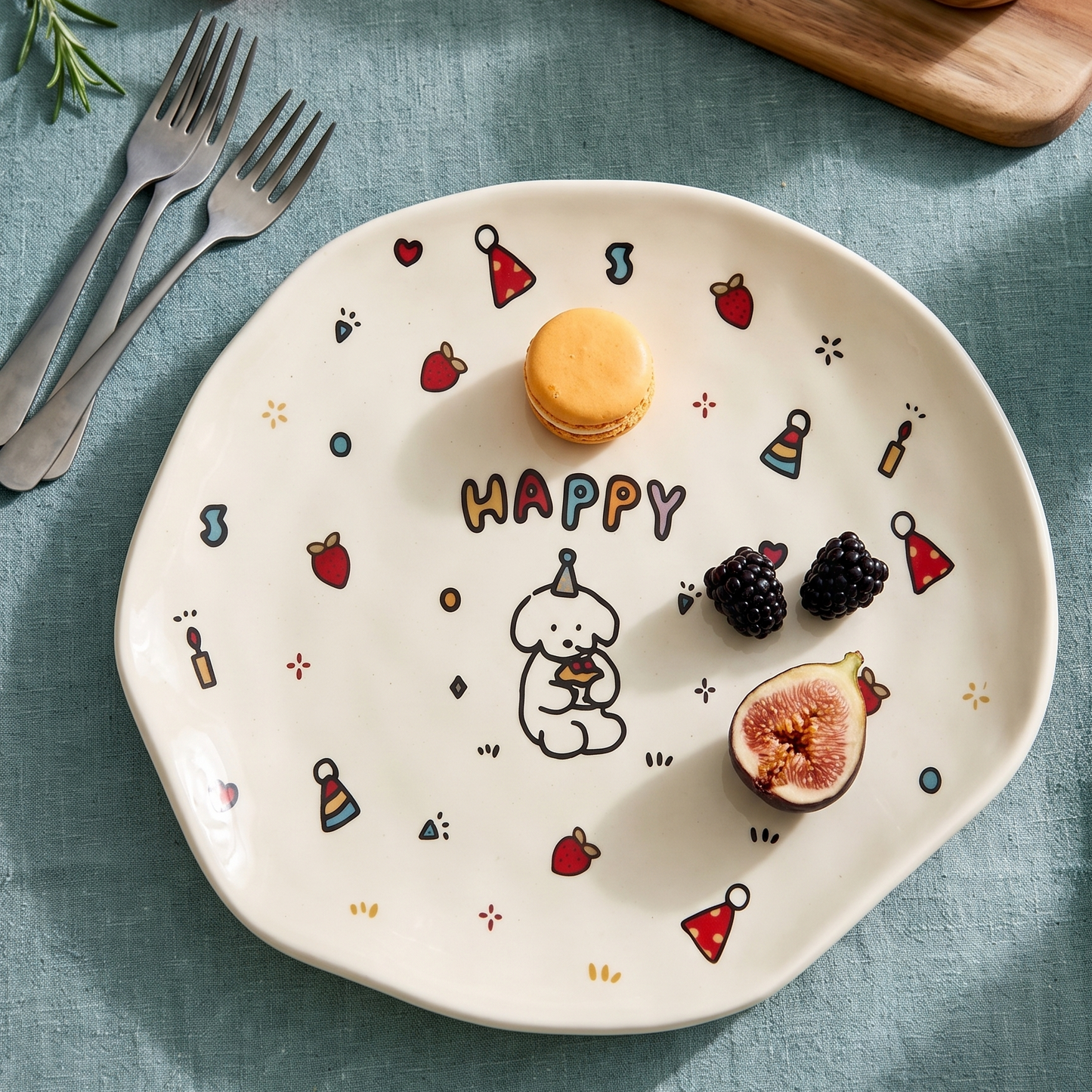 Puppy Cake Plate styled - MoriMori Home