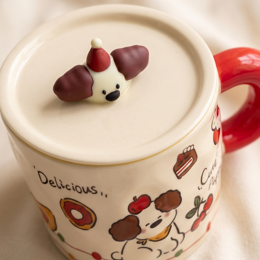 Puppy Party Ceramic Mug detail - MoriMori Home