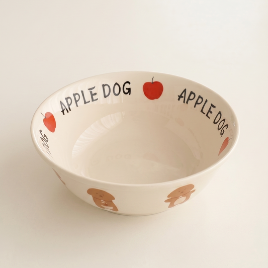 Puppy Ramen Ceramic Bowl 8 inch hand-painted illustration - MoriMori Home