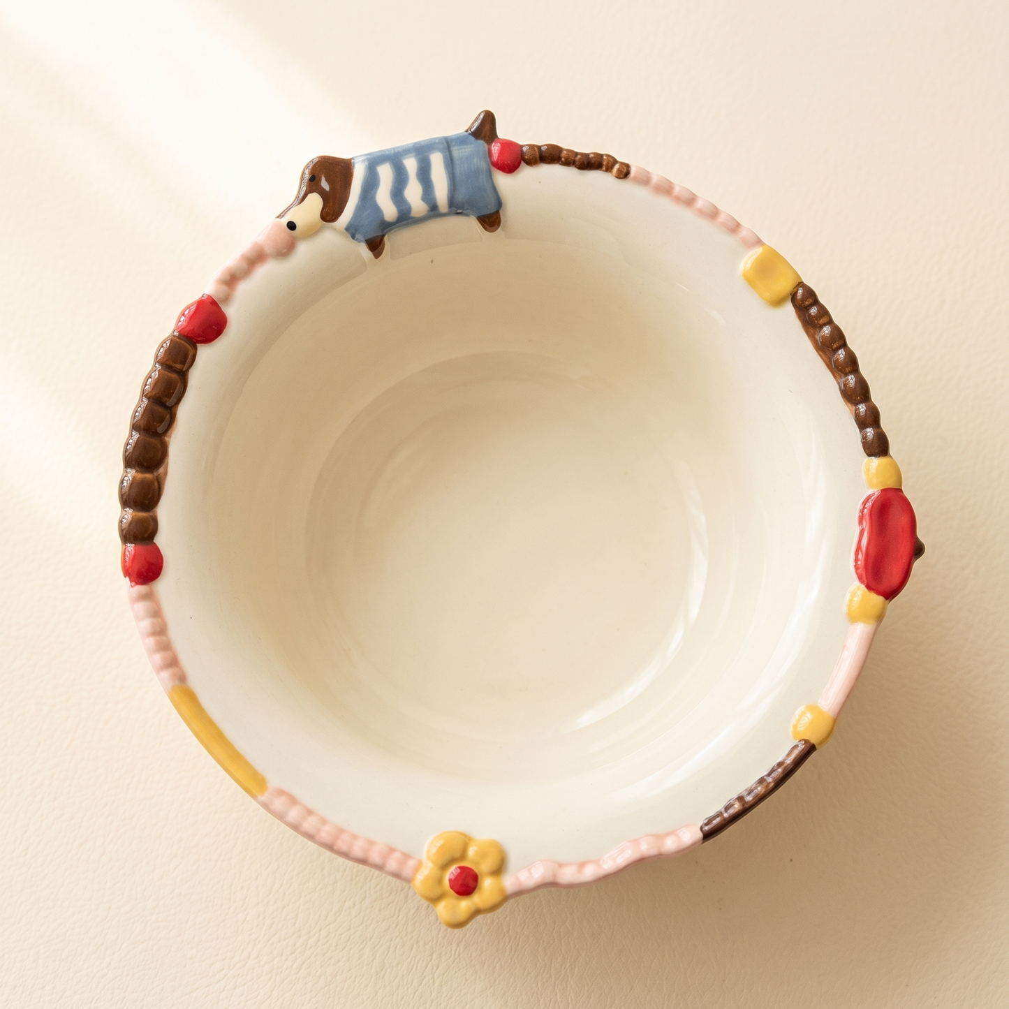 Puppy Relief Ceramic Bowl 7"