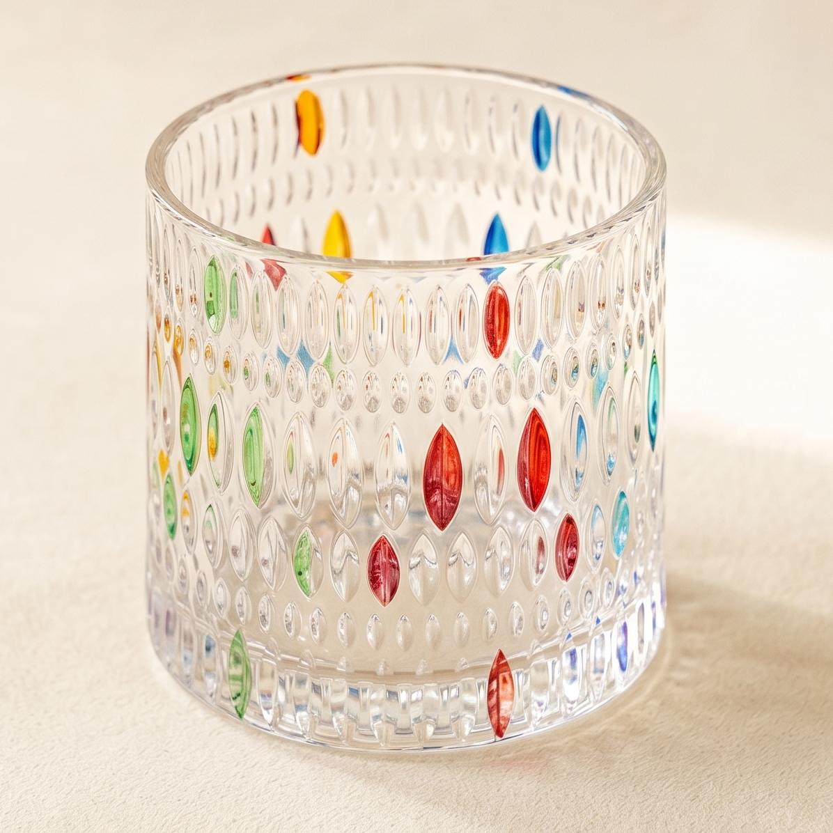Raindrop Hand-Painted Whiskey Glass styled - MoriMori Home
