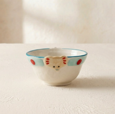 Apple Elephant Ceramic Rice Bowl · 5"