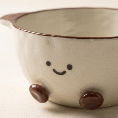 Cocoa Bean Double-Ear Ceramic Bowl · 5.5"