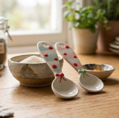 Apple Elephant Ceramic Spoon · 7.6"