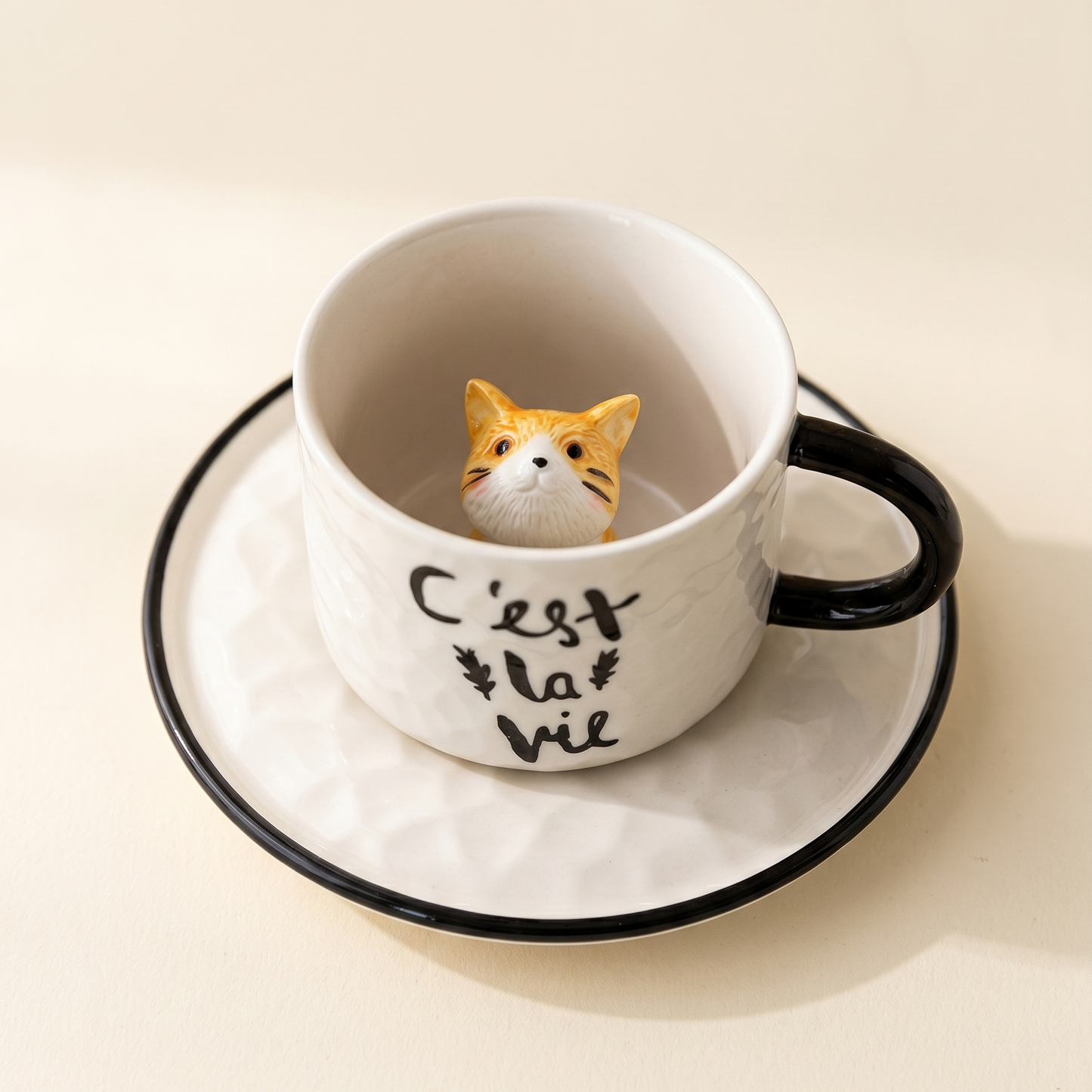 Small Orange Cat Ceramic Mug · 10 oz