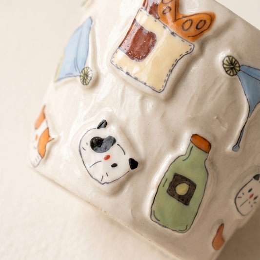 Summer Party Mini Ceramic Cup detail - MoriMori Home