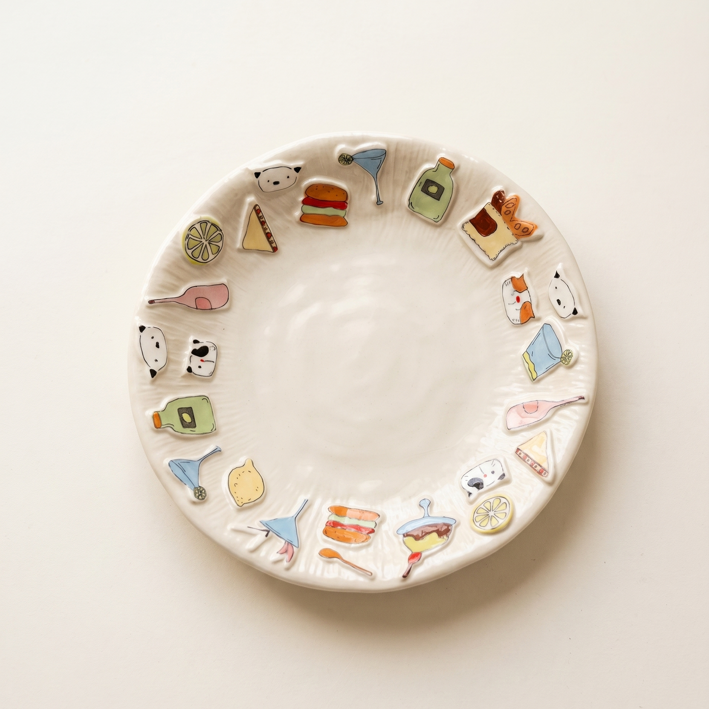 Summer Party Round Ceramic Plate · 8.25"