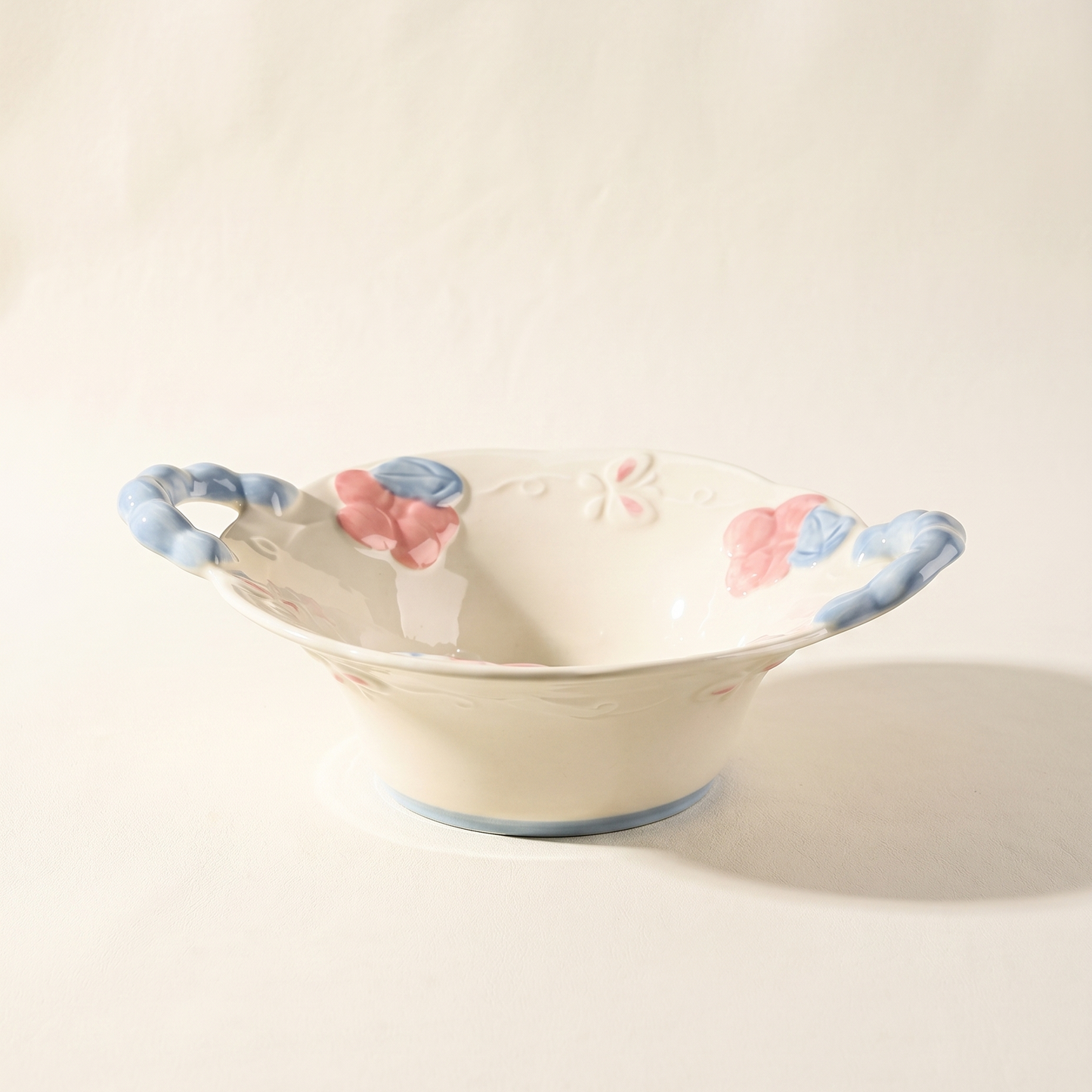 Underglaze Cartoon Double-Ear Ceramic Soup Bowl · 11"