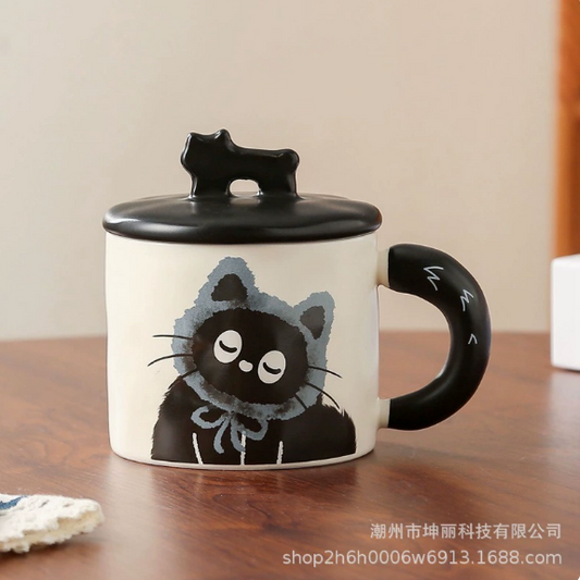 Cat Mug with Lid · 12 oz
