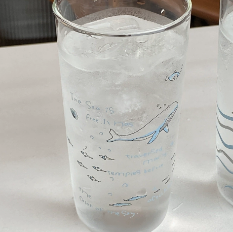 Marine Life Whale Glass Cup 13.5oz
