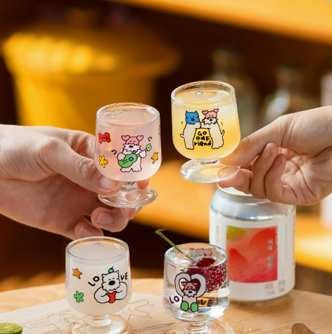 Party Puppy Glass Sake Cup Set