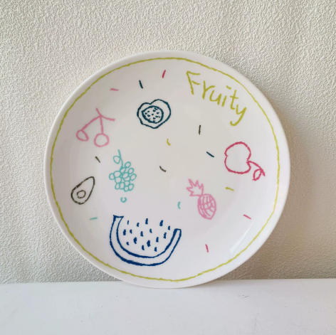 Graffiti Doodle Ceramic Plate detail - MoriMori Home