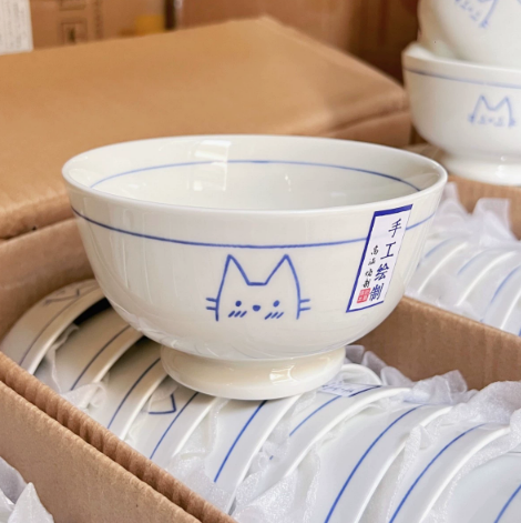 Blue Line Kitten Bowl styled - MoriMori Home