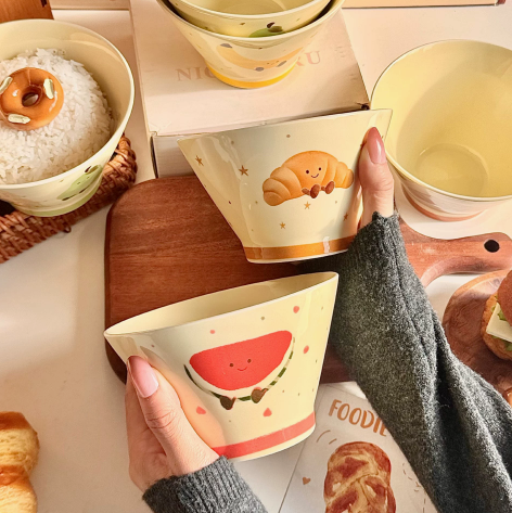 Fruit and Croissant Hat Bowl Set styled - MoriMori Home